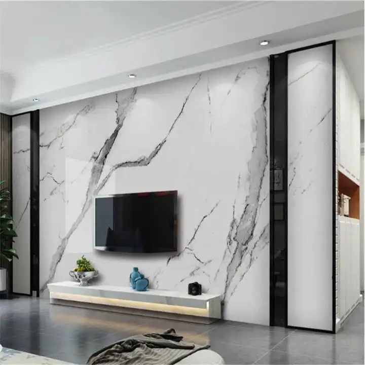 Panel de pared de PVC de hoja de mármol de diseño brillante al por mayor 1220x2900 tablero decorativo de Casa de PVC de 3mm
