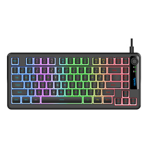 Clavier de jeu mécanique Raiju 87 touches, rétroéclairage RVB, filaire, interface USB Type A, matériau plastique, touches multimédias programmables - Product Image 1