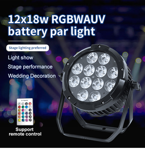 12x18W IP65 Waterproof 6in1 RGBWAUV LED Rechargeable and Wireless DMX512 For Outdoor Activity - Product Image 4