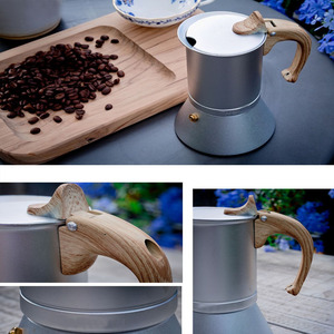 3/6 tazas Nordic <span class=keywords><strong>Metal</strong></span> Espresso Maker Pot 100% Aluminio Italiano y Cubano Mocha <span class=keywords><strong>Cafetera</strong></span> - Product Image 4