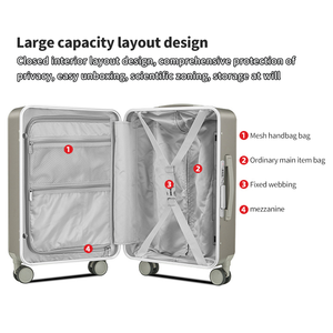 Valise de voyage à grande capacité, bagage multifonctionnel avec cadre en aluminium, cabine avec porte-gobelet, bagage pour voyage - Product Image 2