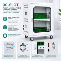 Armoire de recharge sécurisée pour 30 appareils, pour téléphones portables et tablettes, station de recharge pour téléphones, casier pour utilisation dans les bureaux et les salles de réunion