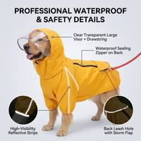 Imperméable en polyester à capuche pour chien, couvre-corps complet avec protection de la queue, poncho pour grands chiens (Golden Retriever, Samoyed, Alaskan) pour l'extérieur