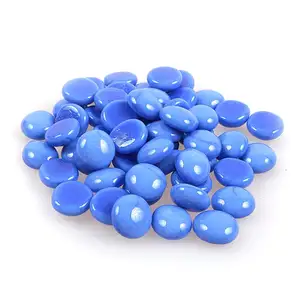 Hoge Glans Platte Decoratieve Aquarium Pebbles Brand Glas Kralen Glas Gems Chips Voor Vuurkorf Tuin Decoratie