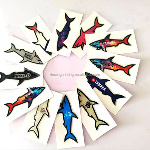 Alta calidad 3D Glow-in-the-Dark UV Cartoon Shark Autocollant vinilo pegatina Venta caliente DIY decoraciones regalos promocionales - Product Image 1
