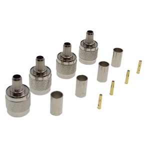 Hot Sale Nickel Plated RP Male/plug Crimp Connectors <b>Adapter</b> Female and Male Connectors for LMR240 Coax Cable Brass ROHS 1.5 - Product Image 3