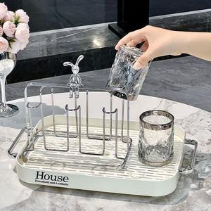 Égouttoir à tasses ovale avec plateau, séchage rapide, support pour verres, pour rangement de salon - Product Image 1