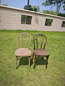 Silla de madera curvada de resina apilable al aire libre para Banquete de boda de hotel restaurante <span class=keywords><strong>vintage</strong></span> moderno con grano de madera - Product Image 3