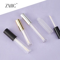 Combo de tubes de gloss transparents givrés de 3 ml, 4 ml et 16 ml, contenants ronds vides pour rouge à lèvres liquide avec capuchon métallique argenté ou doré
