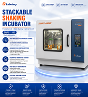Incubadora de Laboratorio Apilable de 3 Niveles con Control Independiente de Temperatura y Velocidad, Pantalla LCD, 10-300 rpm, 4-65 ℃