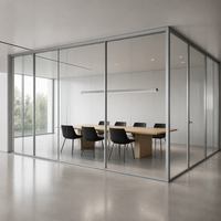 Cloison de bureau panoramique moderne de luxe en verre, cadre en aluminium, verre trempé insonorisé, sans cadre, du sol au plafond, pour école et gymnase