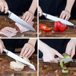 High Quality Traditional Wintop 8-Piece Multifunction Stainless Steel <strong>Kitchen</strong> Cutter Cooking Knives Set Hollow Handle Chef Knife - Product Image 4