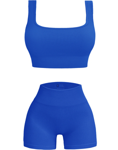 <span class=keywords><strong>Ensemble</strong></span> personnalisé de haute qualité pour femmes Vêtements de yoga et fitness Soutien-gorge et <span class=keywords><strong>short</strong></span> de <span class=keywords><strong>sport</strong></span> <span class=keywords><strong>Ensemble</strong></span> yoga deux pièces pour femmes avec poches - Product Image 3