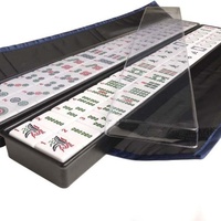 Tas Mahjong Tahan Air dengan Pola Huruf Snack dan Ritsleting, Tas Penyimpanan, Tas Rak Ubin Mahjong