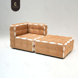 مجموعة فاخرة حديثة إيطالية بتصميم مخصص أريكة مخملية نمطية ناعمة مقطعية - Product Image 4