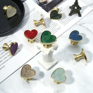 Zinc Alloy Heart Shape Single Hole Pulls Nordic Minimalist Multi-Function <strong>Knobs</strong> Hooks for Dresser - Product Image 3