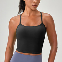 Hochunterstützendes Damen-Sommer-Atmungsaktives Sport-Top mit Vorderpolsterung, Vier-Wege-Stretch, Trainings- und Yoga-Tanktop, OEM