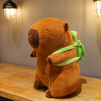 Sac à dos créatif en polyester Capybara peluche animal en peluche mignon cadeau d'anniversaire pour enfants avec remplissage en coton PP