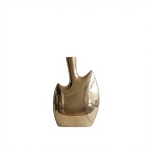 Vase à fleurs moderne en nickel poli, décoration d'intérieur, prix bas, vase de style zen asiatique, artisanat, pot à fleurs décoratif, décoration de pièce - Product Image 1