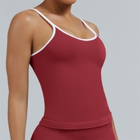 Tank Top Olahraga Wanita Model Eropa dan Amerika, Warna-warni, Tanpa Punggung, untuk Yoga, Fitness, dan Lari