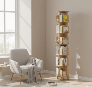 Librería Giratoria de Madera Personalizada de 360 Grados, Estante de Exhibición de 6 Niveles - Product Image 2