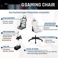 Chaise de jeu Anji 1 pièce Livraison gratuite Chaises pivotantes confortables et bon marché Chaise de massage pour ordinateur Chaise à jambes croisées Cuir blanc noir