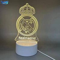 RCHG DIY, lumière de nuit en acrylique 3D créative personnalisée, designs de clubs de football