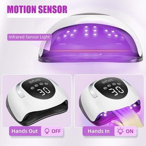 Lámpara UV LED para Uñas de 220W con 57 Lámparas LED, Sensor Automático, 4 Ajustes de Temporizador, Pantalla Táctil LCD, Material Plástico para Esmalte de Gel - Product Image 3