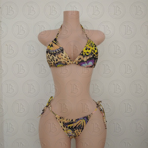 Traje de Baño de Verano <span class=keywords><strong>2026</strong></span> para Mujer, <span class=keywords><strong>Bikini</strong></span> <span class=keywords><strong>Sexy</strong></span> a Rayas con Cuello Halter, Cintura Alta, 3 Piezas, Ropa de Playa para el Verano - Product Image 2