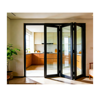 Puerta Plegable de Aluminio con Apertura en Esquina Sin Columnas, Vista Panorámica, Diseño Arquitectónico para Bar en Azotea de Hotel de Lujo, Proyecto de Exhibición
