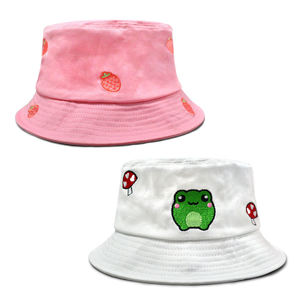 Sombrero de Pescador con Bordado de Logotipo de Animal de Dibujos Animados, Diseño Lindo, Algodón Suave y Transpirable, Unisex, para Playa, Verano - Product Image 1