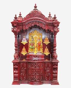 Raj Mahal Traditional Teakwood Hand Carved Temple Detachable Gopuram for South Indian Pooja Room Professional Customizable Size - Product Image 3
