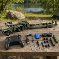 Camion tracteur routier RC 6x6 télécommandé tout-terrain 2,4 GHz ABS+Métal 30 min 3 canaux Cadeau pour enfants et adultes Chargeur inclus