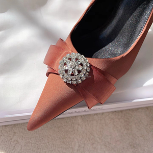 Escarpins Premium Avenue Palazzo à bout pointu de 90 mm, avec strass et nœud, nouvelle arrivée début du printemps - Product Image 3