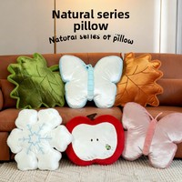 Nouvel Oreiller Lavé en Coton PP Grand Format, Formes Spéciales Naturelles (Feuille d'Érable, Flocon de Neige, Papillon, Pomme), Effet Nacré, en Peluche Courte, ODM 2026