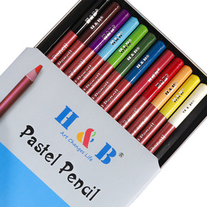 H&B 12色カラーチャコールペンシルセット HB-PPTB01 (CN ZHE) 鉄製ボックス入り スケッチ デッサン画材 プロ仕様 - Product Image 1