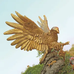 Statues d'aigle grandeur nature art bronze animal oiseau sculpture Bronze faucon aigle Animal Sculpture