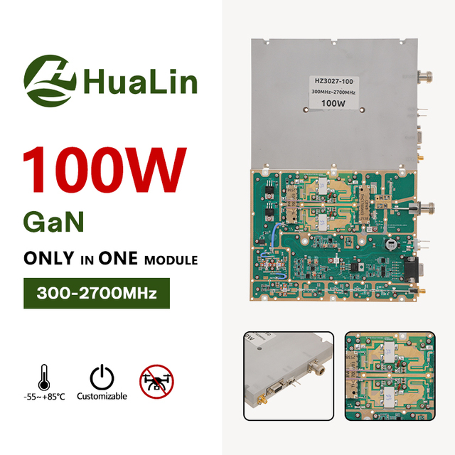 100W Solid State GaN Module Instant Bandwidth 300-2700MHz Protected Rf Module Prison Security Anti FPV