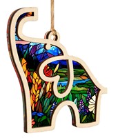 Amitié éléphant Pâques gravé ornement en bois avec carte cadeau de Pâques éléphant cadeaux d'amitié uniques pour les femmes