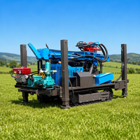 Foreuse agricole sur chenilles pour puits d'irrigation, diesel, 180m-260m, machine de forage de puits