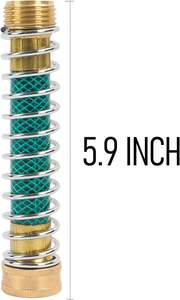 Protector de manguera de jardín, adaptador de extensión de <span class=keywords><strong>grifo</strong></span> de latón y Metal de plástico con conector de agua de resorte de bobina para extensión de <span class=keywords><strong>grifo</strong></span> de jardín - Product Image 3