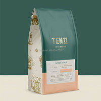 Sachet debout personnalisé de qualité supérieure en BOPP/VMPET/PE, 250g, fond plat, réutilisable, pour café, avec valve, résistant à l'humidité, pour les cafés