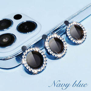 Film de protection d'objectif de caméra Diamond Eagle Eye, 15 couleurs, anneau métallique en strass, verre trempé pour téléphones - Product Image 6