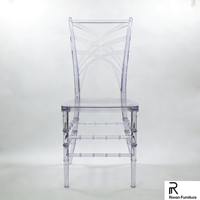 Chaise de mariage en acrylique transparente de style caméléon, design démontable en résine PC