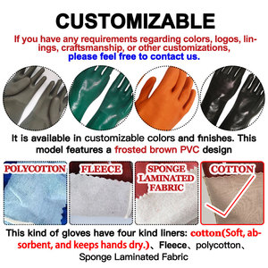 Gants de travail industriels en PVC imperméables, manches longues, antidérapants, résistants à l'huile, compatibles avec les écrans tactiles, utilisation en extérieur, fonction anti-coupure - Product Image 2
