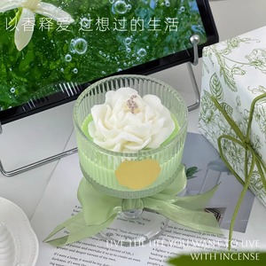 Matcha Floral Scented Candle Gift Set For Home Decor And Spring Atmosphere With Long Lasting Fragrance - Product Image 2