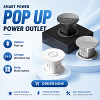 Prise de bureau escamotable pneumatique BNT pour usage commercial, 4 prises CA, ports USB A+C, courant nominal 16A, IP44