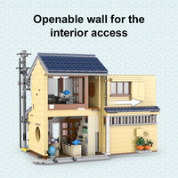 Cada C66010 MOC LED City Tea Shop House Architecture Shop Figures Display Model Kit Bricks Gifts for Adults Building Blocks Sets