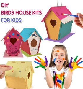 <span class=keywords><strong>Kit</strong></span> de maisonnette pour oiseaux en bois à faire soi-même pour enfants - Ensemble de jouets à dessiner, <span class=keywords><strong>kit</strong></span> créatif d'activités artistiques à suspendre pour jouer - Product Image 5