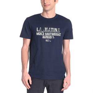T-shirt da uomo La Martina pesante con stampa serigrafica blu taglia L - Product Image 3
